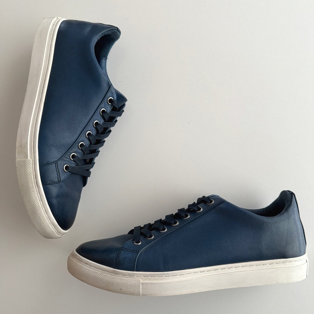 Thurday Premier Low Top Deep Blue Lace Up Leather Sneakers men size 7.5 wmn 9